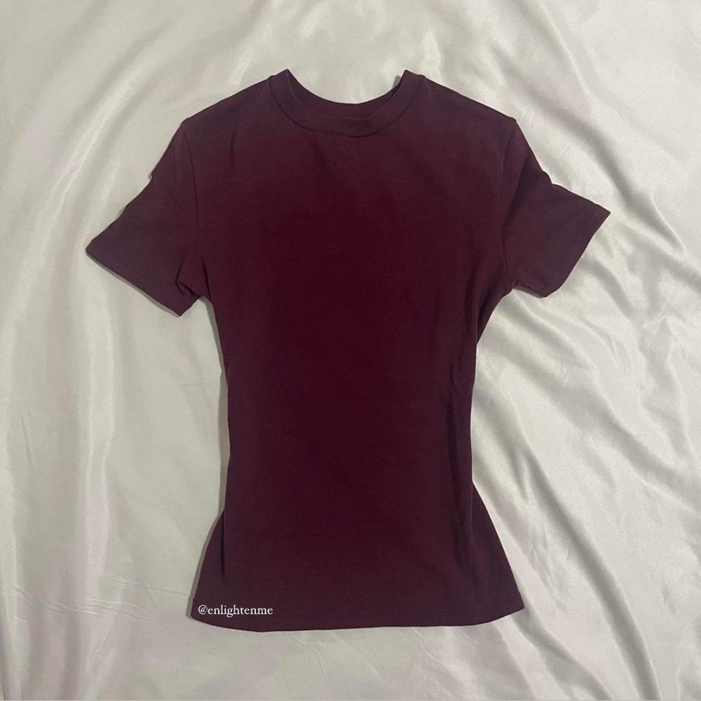 Skims Cotton Jersey T-Shirt Deep Berry